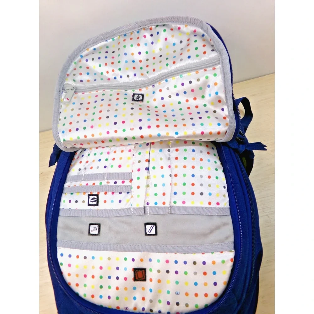 OGIO Soho Laptop Backpack Blue with Polka Dot Interior Padded Tech Bag